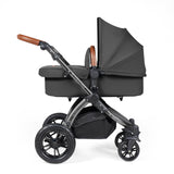 Ickle Bubba Stomp Luxe 9 Piece Pram Bundle - Black/Charcoal Grey/Tan