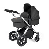 Ickle Bubba Stomp Luxe 9 Piece Pram Bundle - Silver/Charcoal Grey/Black