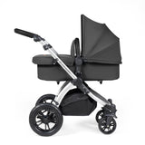Ickle Bubba Stomp Luxe 9 Piece Pram Bundle - Silver/Charcoal Grey/Black