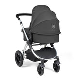 Ickle Bubba Stomp Luxe 9 Piece Pram Bundle - Silver/Charcoal Grey/Black