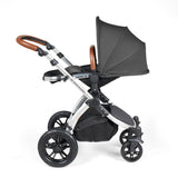 Ickle Bubba Stomp Luxe 9 Piece Pram Bundle - Silver/Charcoal Grey/Tan