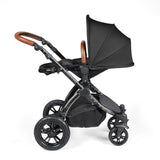 Ickle Bubba Stomp Luxe 12 Piece Travel System with i-Size Stratus Car Seat & Base - Black/Midnight/Tan