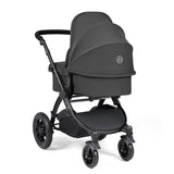 Ickle Bubba Stomp Luxe 12 Piece Travel System with i-Size Stratus Car Seat & Base - Black/Charcoal Grey/Black
