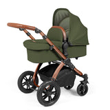 Ickle Bubba Stomp Luxe 12 Piece Travel System with i-Size Nimbus Car Seat & Spin Base - Bronze/Woodland/Tan