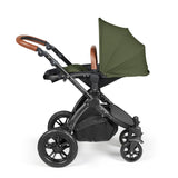 Ickle Bubba Stomp Luxe 12 Piece Travel System with i-Size Nimbus Car Seat & Spin Base - Black/Woodland/Tan