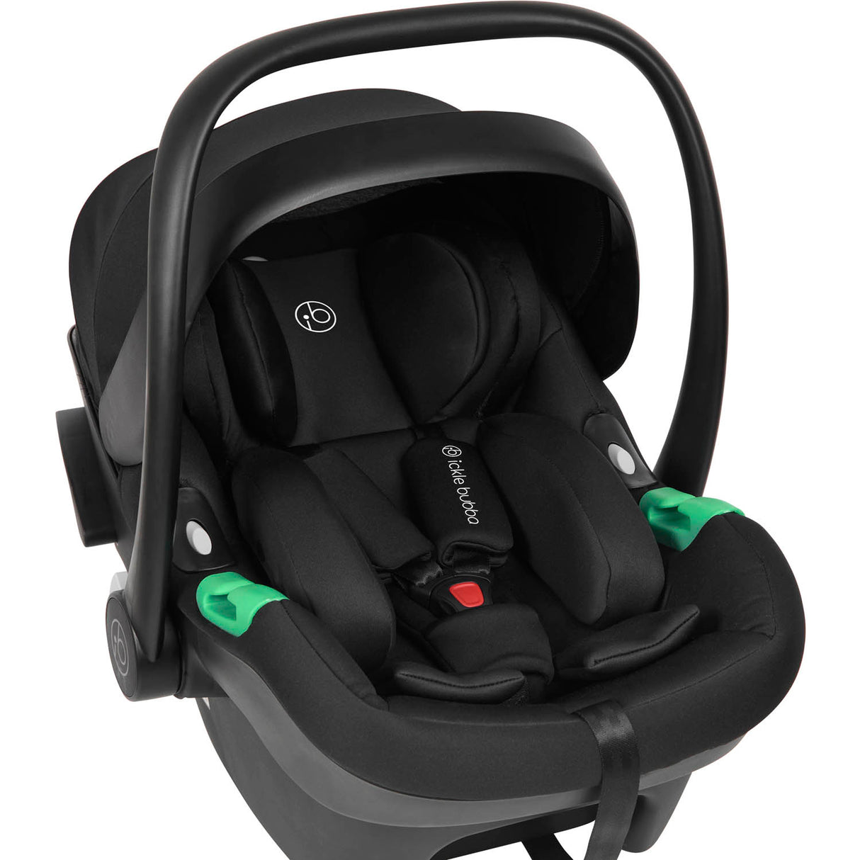 Ickle Bubba Stomp Luxe 12 Piece Travel System with i-Size Nimbus Car Seat & Spin Base - Black/Charcoal Grey/Black