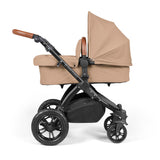 Ickle Bubba Stomp Luxe 12 Piece Travel System with i-Size Nimbus Car Seat & Spin Base - Black/Desert/Tan