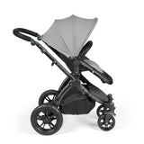 Ickle Bubba Stomp Luxe 12 Piece Travel System with i-Size Nimbus Car Seat & Spin Base - Black/Pearl Grey/Black