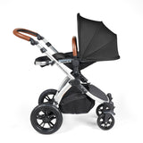 Ickle Bubba Stomp Luxe 12 Piece Travel System with i-Size Nimbus Car Seat & Spin Base - Silver/Midnight/Tan