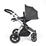 Ickle Bubba Stomp Luxe 12 Piece Travel System with i-Size Nimbus Car Seat & Spin Base - Silver/Charcoal Grey/Black