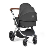 Ickle Bubba Stomp Luxe 12 Piece Travel System with i-Size Nimbus Car Seat & Spin Base - Silver/Charcoal Grey/Tan