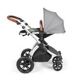Ickle Bubba Stomp Luxe 12 Piece Travel System with i-Size Nimbus Car Seat & Spin Base - Silver/Pearl Grey/Tan