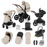 Ickle Bubba Stomp Luxe 12 Piece Travel System with Maxi-Cosi Cabriofix i-Size & Base - Black/Stone/Tan