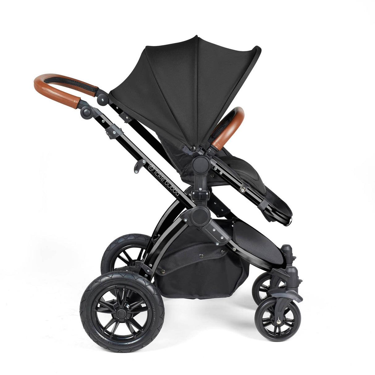 Ickle Bubba Stomp Luxe 12 Piece Travel System with Maxi-Cosi Cabriofix i-Size & Base - Black/Midnight/Tan