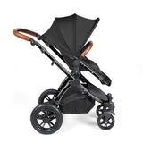 Ickle Bubba Stomp Luxe 12 Piece Travel System with Maxi-Cosi Cabriofix i-Size & Base - Black/Midnight/Tan