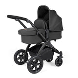 Ickle Bubba Stomp Luxe 12 Piece Travel System with Maxi-Cosi Cabriofix i-Size & Base - Black/Charcoal Grey/Black