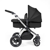 Ickle Bubba Stomp Luxe 12 Piece Travel System with Maxi-Cosi Cabriofix i-Size & Base - Silver/Midnight/Black