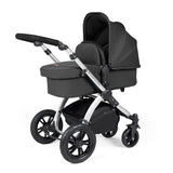 Ickle Bubba Stomp Luxe 12 Piece Travel System with Maxi-Cosi Cabriofix i-Size & Base - Silver/Charcoal Grey/Black