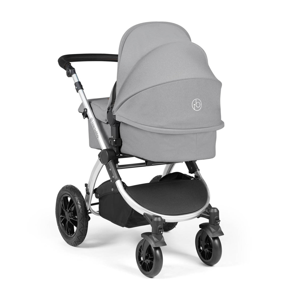 Ickle Bubba Stomp Luxe 12 Piece Travel System with Maxi-Cosi Cabriofix i-Size & Base - Silver/Pearl Grey/Black