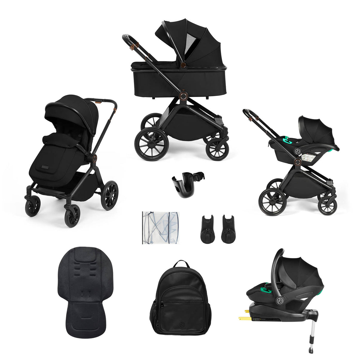 Ickle Bubba Altima All-in-One Stratus i-Size Travel System & Base - Black
