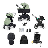 Ickle Bubba Altima 12 Piece Travel System with i-Size Nimbus Car Seat & Spin Base - Sage Green