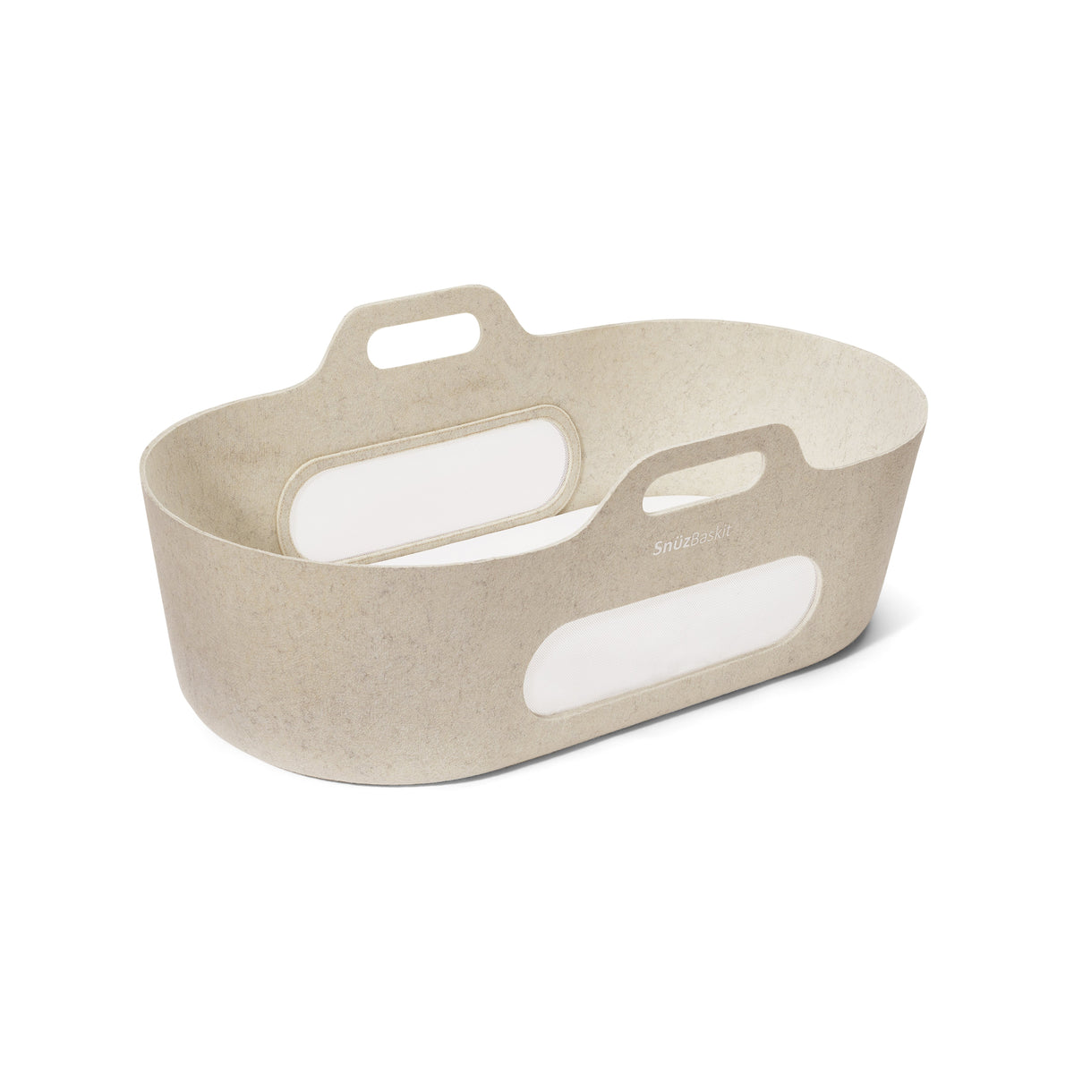 SnuzBaskit Barley Moses Basket & Walnut Stand