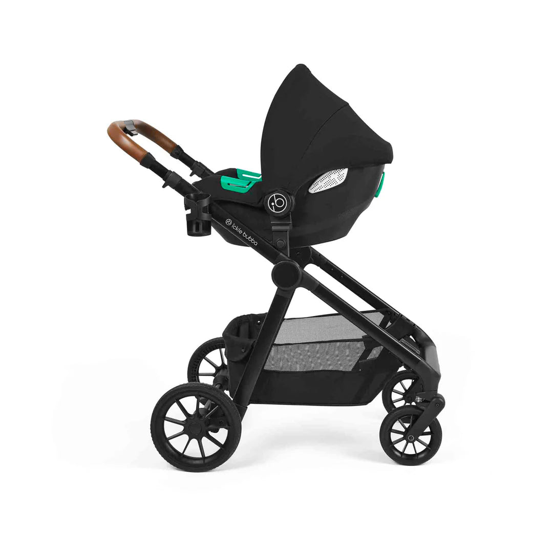 Ickle Bubba Virgo Growing Family 14 Piece Travel System with Cirrus i-Size Car Seat & Base - Black
