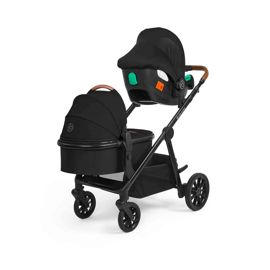 Ickle Bubba Virgo Growing Family 14 Piece Travel System with Cirrus i-Size Car Seat & Base - Black