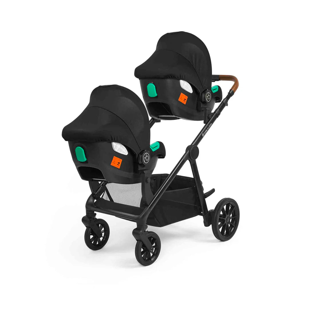 Ickle Bubba Virgo Twin 18 Piece Travel System with Cirrus i-Size Car Seat & Base - Black