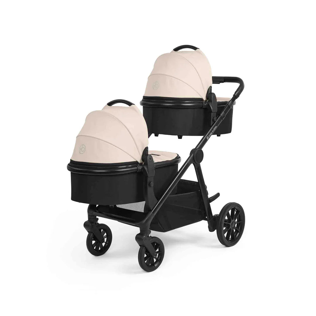 Ickle Bubba Virgo Twin 18 Piece Travel System with Cirrus i-Size Car Seat & Base - Stone