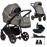 Noordi Fjordi V1 Leather 3-in-1 Travel System – Eco-Leather Pram with ThermoCot™ & i-Size Car Seat