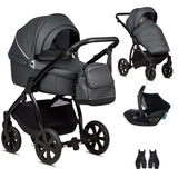 Noordi Fjordi V1 Leather 3-in-1 Travel System – Eco-Leather Pram with ThermoCot™ & i-Size Car Seat