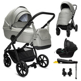 Noordi Fjordi V2 Leather - 3in1 Travel System with Terra i-Size Car Seat
