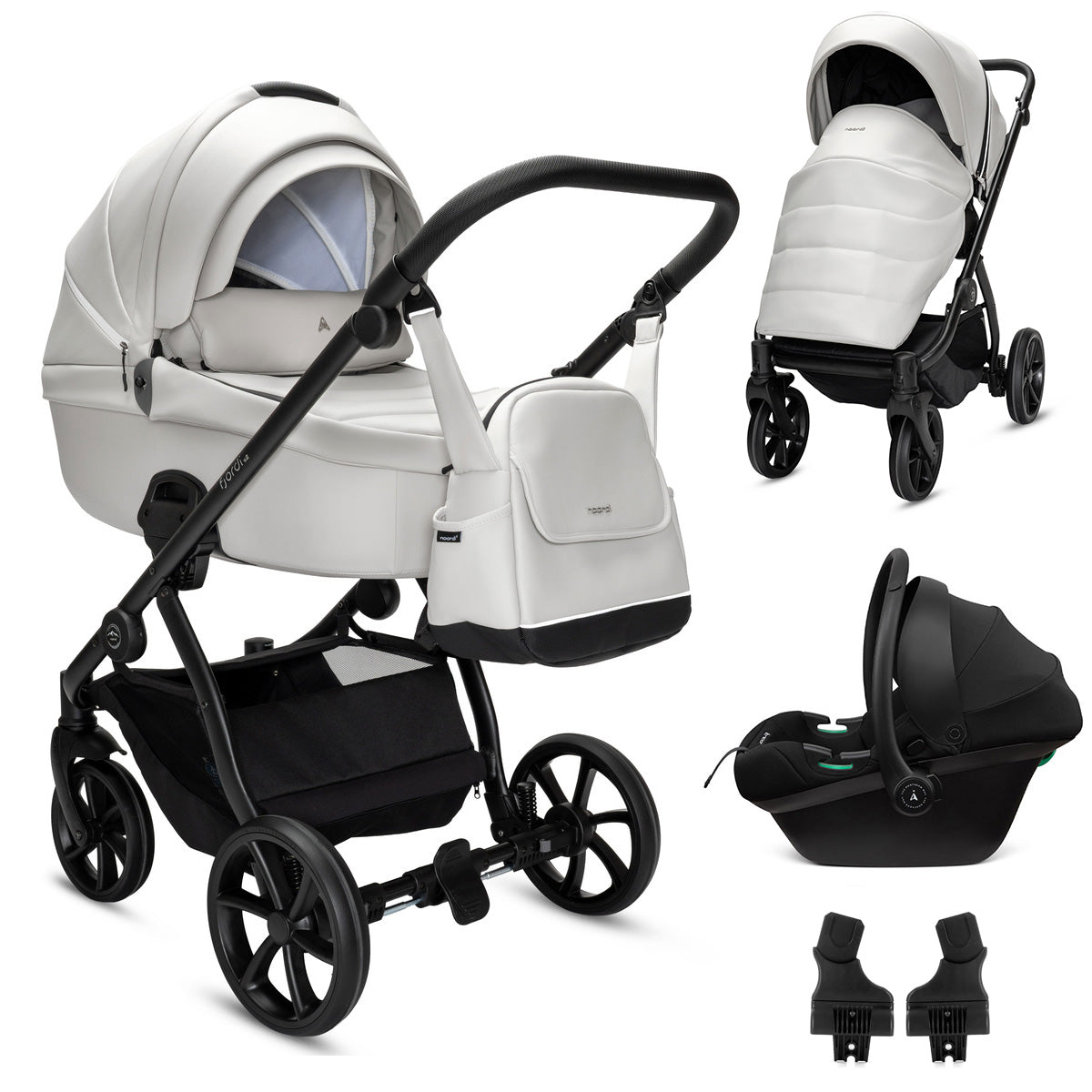 Noordi Fjordi V2 Leather - 3in1 Travel System with Terra i-Size Car Seat