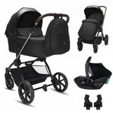 Noordi Sole V3 - 3in1 Travel System with ThermoCot Carrycot + Travel Carrier i-Size Car Seat, Slate Black