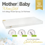 Mother&Baby White Gold Anti-Allergy Pocket Sprung Cot Mattress 120 x 60cm