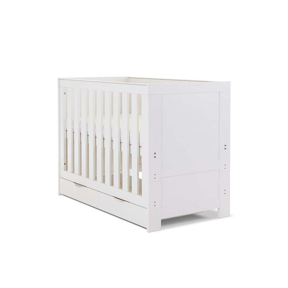 Obaby Nika Mini 120 x 60cm Under Drawer - White Wash