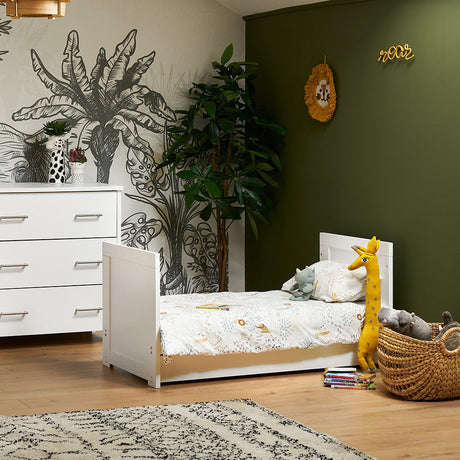 Obaby Nika Mini Cot Bed - White Wash