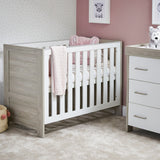 Obaby Nika Mini Cot Bed - Grey Wash & White