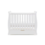 Obaby Stamford Space Saver Sleigh Cot & Cot Top Changer - White