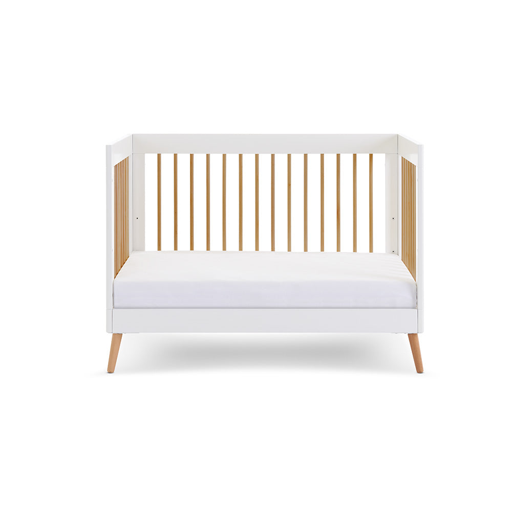 Obaby Maya Mini Cot Bed - White With Natural