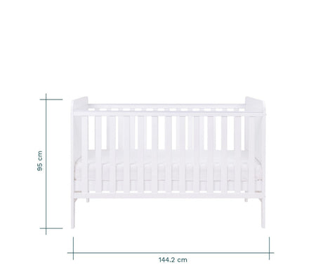 Tutti Bambini Rio Cot Bed with Cot Top Changer & Mattress - White 12
