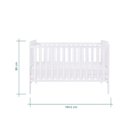 Tutti Bambini Rio Cot Bed with Cot Top Changer & Mattress - White 13