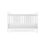 Obaby Grace Cot Bed, Cot Top Changer + Fibre Mattress - White