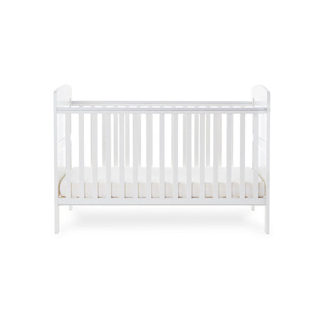 Obaby Grace Cot Bed, Cot Top Changer + Fibre Mattress - White