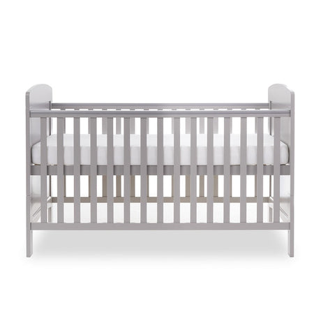 Obaby Grace Cot Bed, Cot Top Changer + Fibre Mattress - Warm Grey