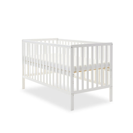Obaby Bantam Cot Bed, Under Drawer + Fibre Mattress - White