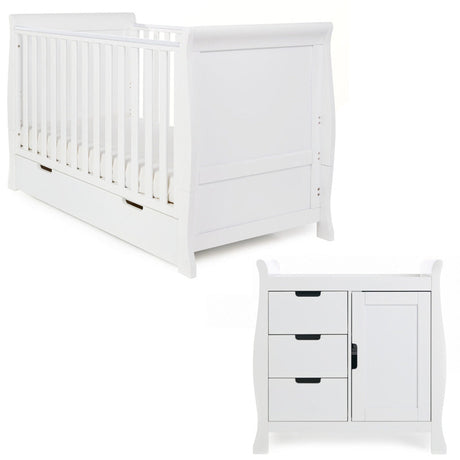 Obaby Stamford Classic Sleigh 2 Piece Room Set - White