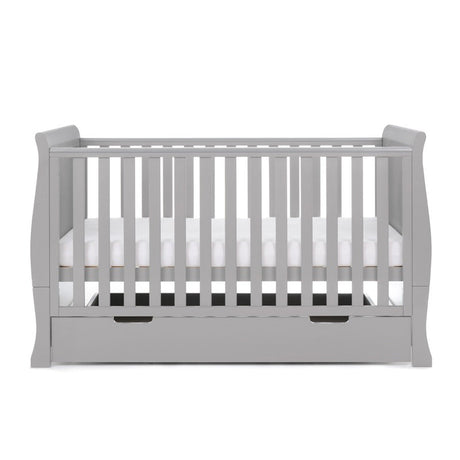 Obaby Stamford Classic Cot Bed + Cot Top Changer - Warm Grey