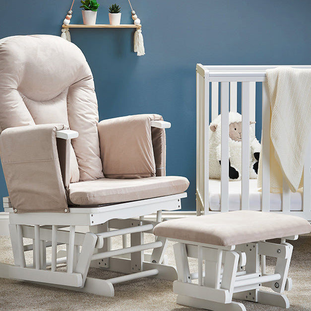Obaby Reclining Glider Chair & Stool - Sand